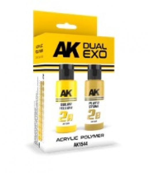 AK-Interactive: DUAL EXO Acrylic Paint Set - Solar Yellow & Pluto Stone