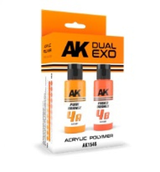 AK-Interactive: DUAL EXO Acrylic Paint Set - Pure Orange & Faded Orange