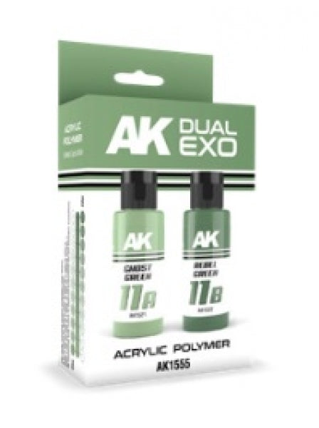AK-Interactive: DUAL EXO Acrylic Paint Set - Ghost Green & Rebel Green