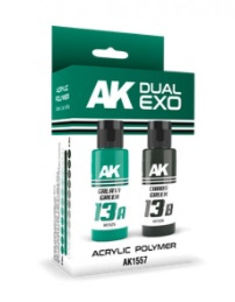 AK-Interactive: DUAL EXO Acrylic Paint Set - Galaxy Green & Chaos Green