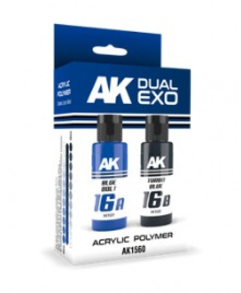 AK-Interactive: DUAL EXO Acrylic Paint Set - Blue Bolt & Turbo Blue