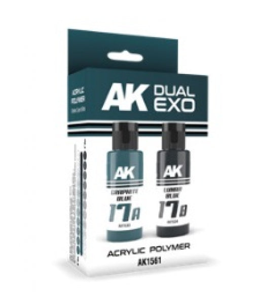AK-Interactive: DUAL EXO Acrylic Paint Set - Graphite Blue & Lunar Blue