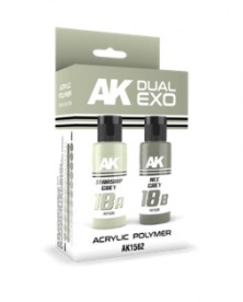 AK-Interactive: DUAL EXO Acrylic Paint Set - Starship Grey & NCC Grey