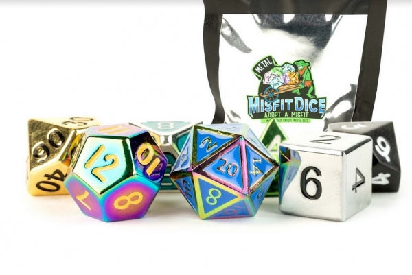 Fanroll Metallic Dice: Mystery Misfit Metal Polyhedral 7-Die Set