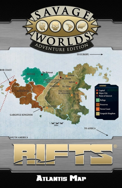 Savage Worlds RPG: Rifts - Poster Map of Atlantis