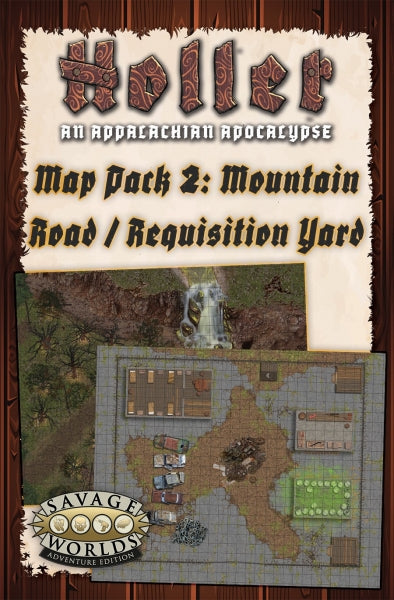 Savage Worlds RPG: Holler Appalachian Apocalypse Map Pack 2 - Mountain Road & Requisition Yard