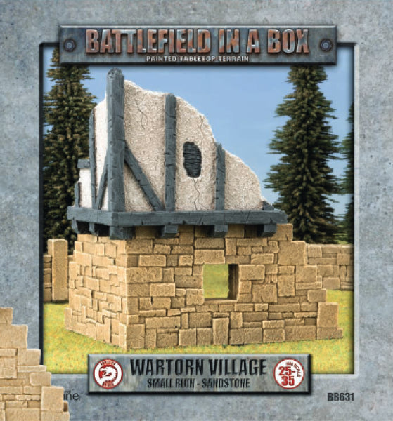 Battlefield in a Box: Wartorn Village Small Ruin - Sandstone (x1)