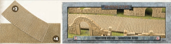 Battlefield in a Box: Wartorn Village Cobblestone Road - Sandstone (x6)