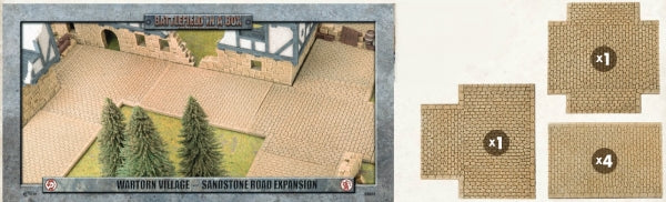 Battlefield in a Box: Wartorn Village Cobblestone Road Expansion - Sandstone (x6)