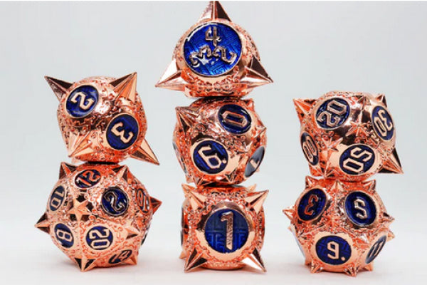 RPG Metal Dice Set: Meteor Storm - Copper Lit Space (7)
