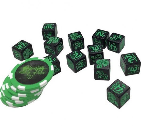 Shadowrun RPG 6th Edition: Dice & Edge Tokens (Green)