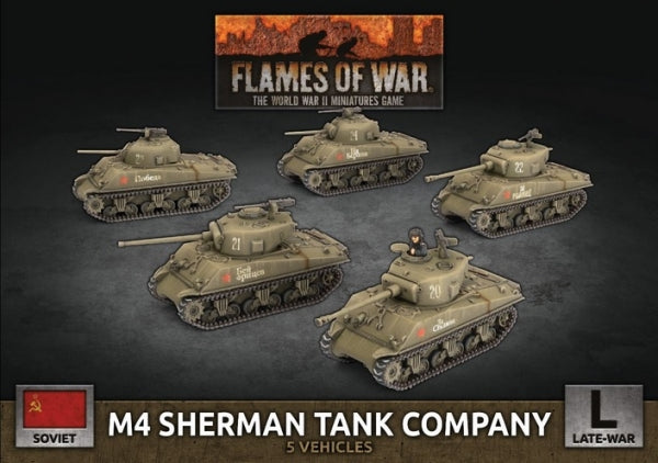 Flames Of War (WWII): (Soviet) M4 Sherman Tank Company (x5 Plastic)