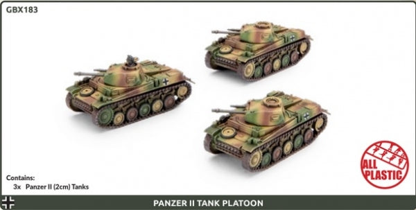 Flames Of War (WWII): (German) Panzer II Tank Platoon (x3 Plastic)