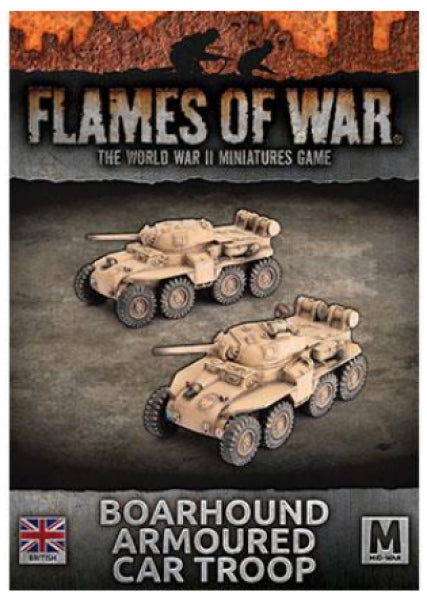 Flames Of War (WWII): (British) Boarhound (75mm) Armoured Cars (x2)