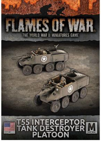 Flames Of War (WWII): (USA) T55 (3-inch) Interceptor Tank Destroyers (x2)