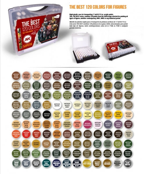 AK-Interactive: 3rd Gen Acrylics - The Best 120 Colors For Figures Set