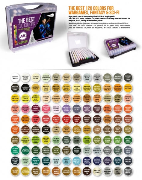 AK-Interactive: 3rd Gen Acrylics - The Best 120 Colors For Wargames, Fantasy & Sci-fi Set