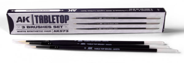 AK-Interactive: (Brushes) Table Top Brush Set (0,1,2)