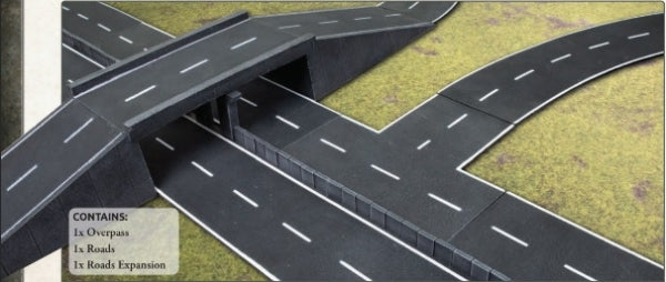 Battlefield in a Box: Pre-painted Terrain Bundle - Overpass & Roads