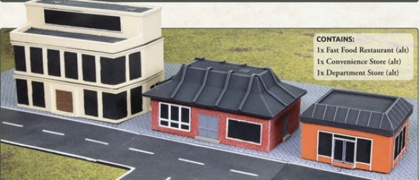 Battlefield in a Box: Pre-painted Terrain Bundle - Restaurant & Stores