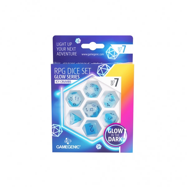 Gamegenic: RPG Dice Set Glow Series - Icy Crumbs (7)
