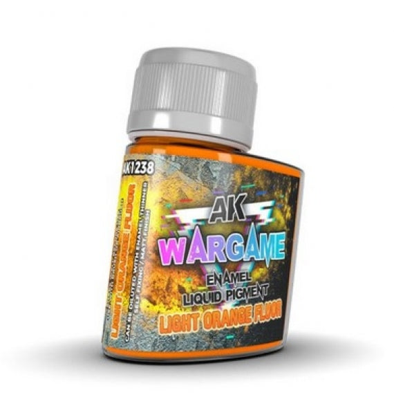 AK-Interactive: Wargame Fluorescent Liquid Pigment - Light Orange Fluor (35ml)