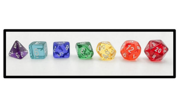 Chessex RPG Dice Sets: Prism Translucent GM and Beginner Player Polyhedral 7-Die Set