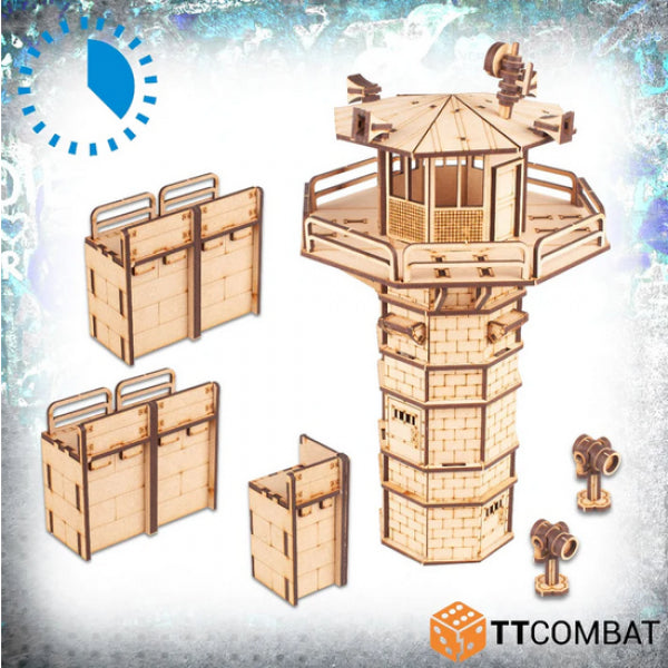 28mm Terrain: City Scenics -  PCPD Watch Tower & Walls