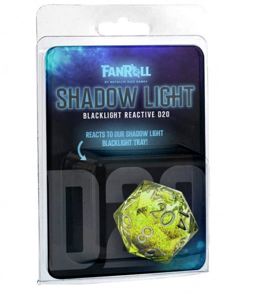 Shadow Light UV Reactive Individual d20 Elixir Liquid Core Dice
