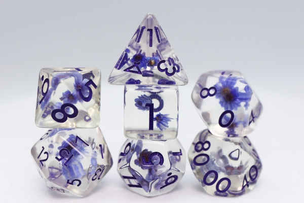 Polyhedral Dice Set: Violets are Blue RPG Dice Set (7)