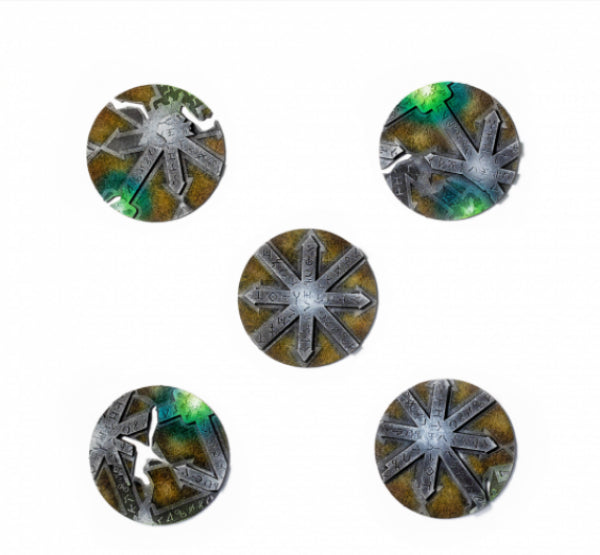 Kromlech Accessories: Chaos Temple 50 mm Round Base Toppers - 50 mm (5)