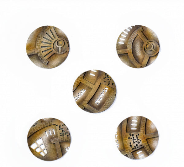 Kromlech Accessories: Caste Enclaves 50 mm Round Base Toppers - 50 mm (5)