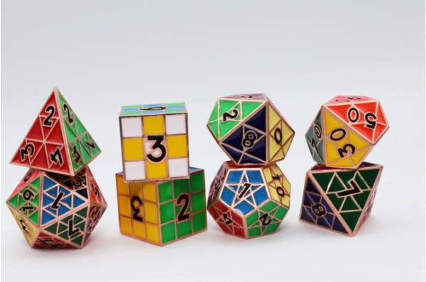 Puzzle Cube Dice Set - Copper