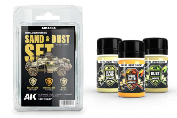 AK-Interactive: (Pigment) Liquid Enamel - Sand & Dust Set (3pcs) (35ml)
