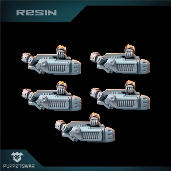 Puppetswar: (Accessory) Heavy Prime Gunners Plasma Blasters (5)
