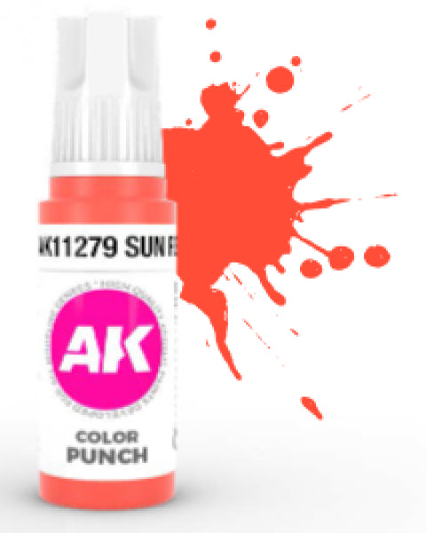 AK-Interactive: (3rd Gen) Acrylics - Color Punch Sun Red (17mL)