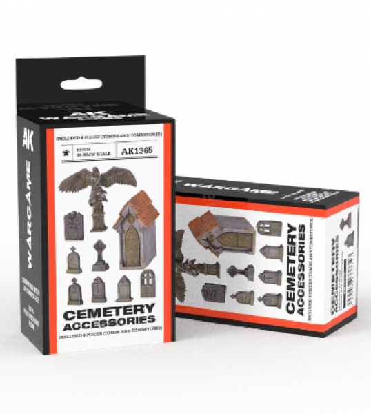 AK-Interactive: Scenography - Cemetery Accesories (Poly-resin, 30-35mm scale)