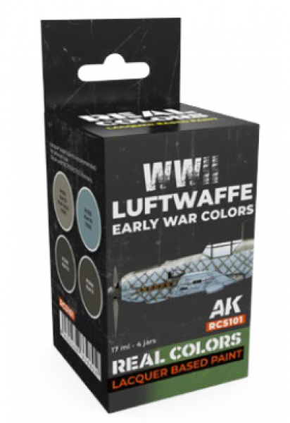 AK-Interactive: Real Colors Lacquer Paint Set - WWII Luftwaffe Early War Color (4 colors)