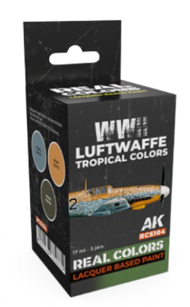 AK-Interactive: Real Colors Lacquer Paint Set - WWII Luftwaffe Tropical Colors (3 colors)
