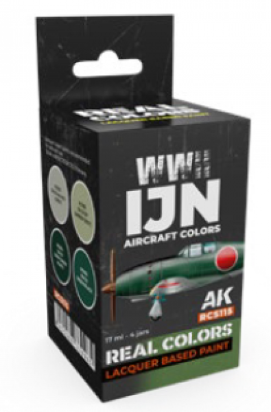 AK-Interactive: Real Colors Lacquer Paint Set - WWII IJN Aircraft Colors (4 colors)