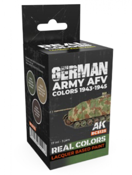 AK-Interactive: Real Colors Lacquer Paint Set - German Army AFV Colors 1943-1945 (3 colors)