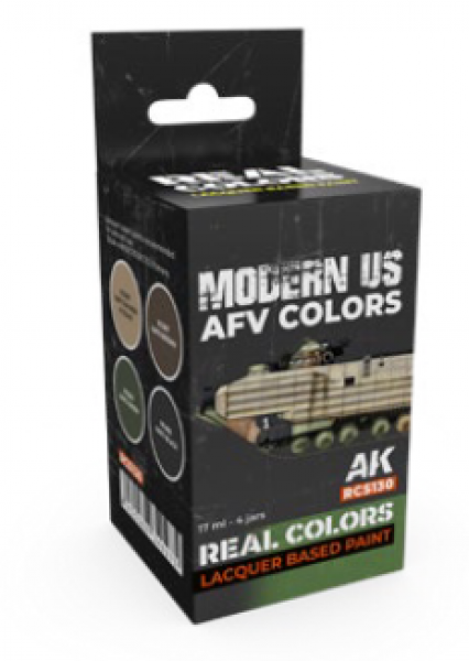 AK-Interactive: Real Colors Lacquer Paint Set - US Army Modern AFV Colors (4 colors)