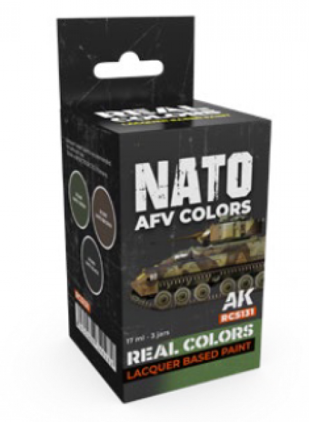 AK-Interactive: Real Colors Lacquer Paint Set - NATO AFV Colors (3 colors)