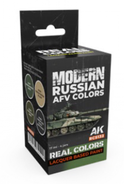 AK-Interactive: Real Colors Lacquer Paint Set - Modern Russian AFV Colors (4 colors)