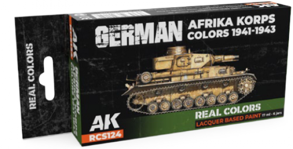 AK-Interactive: Real Colors Lacquer Paint Set - German Afrika Korps Colors 1941-1943 (6 colors)