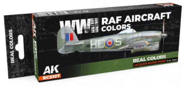 AK-Interactive: Real Colors Lacquer Paint Set - WWII RAF Aircraft Colors (8 colors)