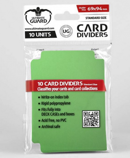 Ultimate Guard Card Dividers: Standard Size Green (10)