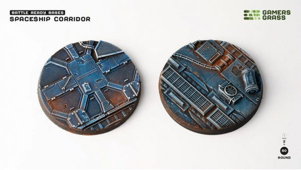 Battle Ready Bases: Spaceship Corridor Bases - Round 60mm (x2)