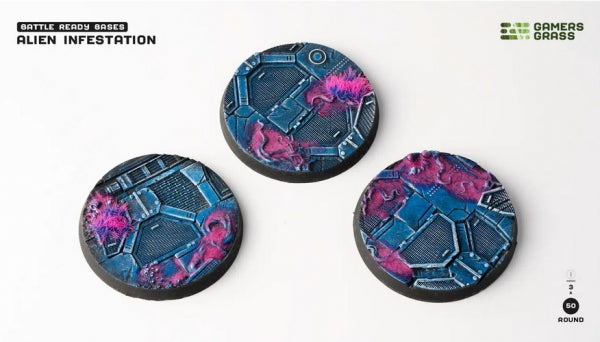 Battle Ready Bases: Alien Infestation Bases - Round 50mm (x3)