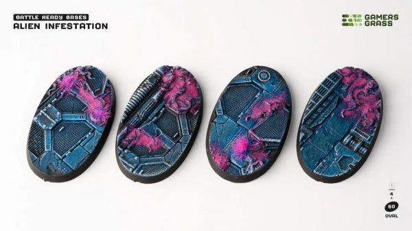 Battle Ready Bases: Alien Infestation Bases - Oval 60mm (x4)